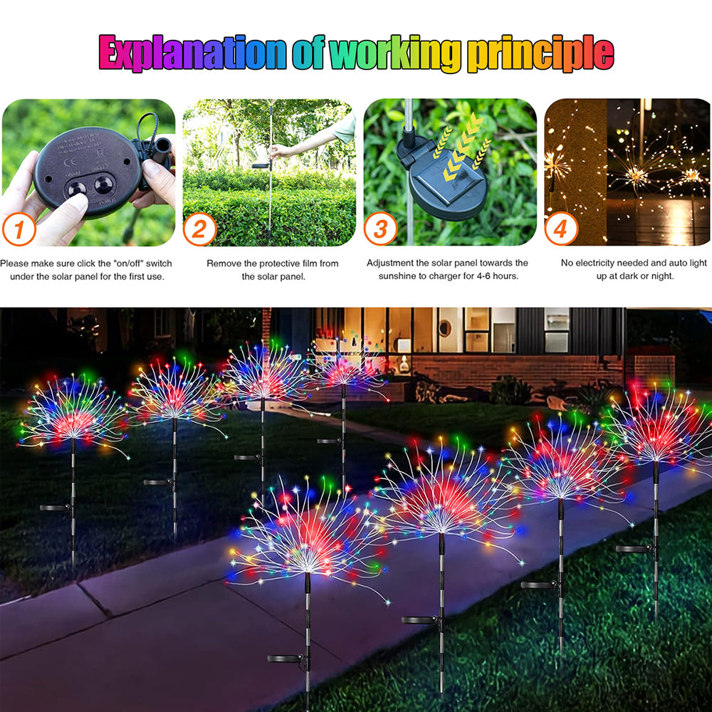 Waterproof Solar Garden Fireworks Lamp